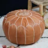 Tan Moroccan Leather Pou
